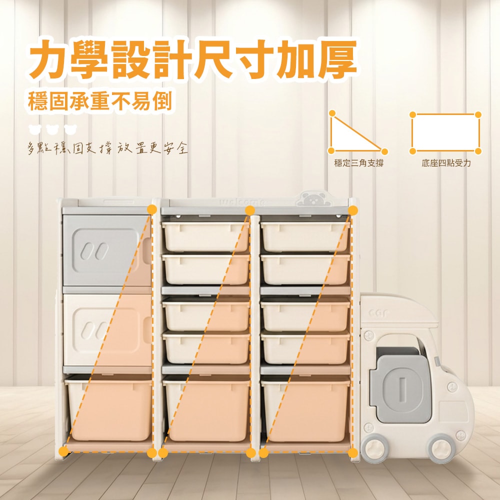 【花太太】兒童玩具小房車收納架(9宮格)