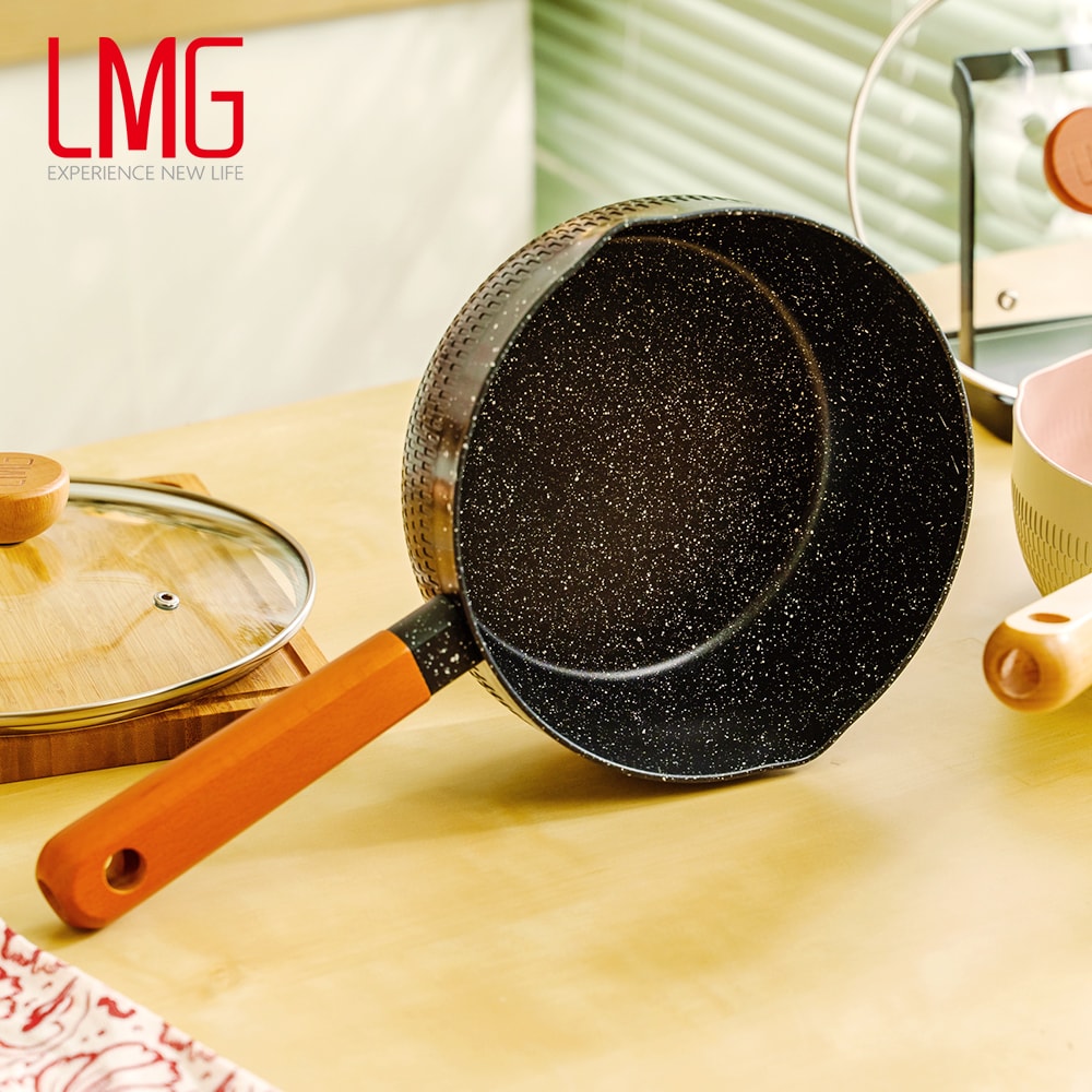 【LMG】雪藏系列錘紋不沾雪平鍋20cm(含蓋)