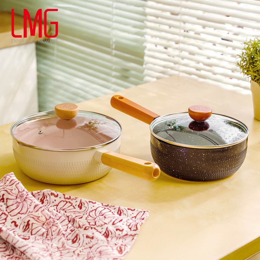 【LMG】雪藏系列錘紋不沾雪平鍋20cm(含蓋)