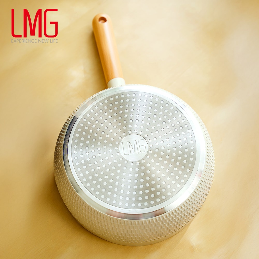 【LMG】雪藏系列錘紋不沾雪平鍋20cm(含蓋)