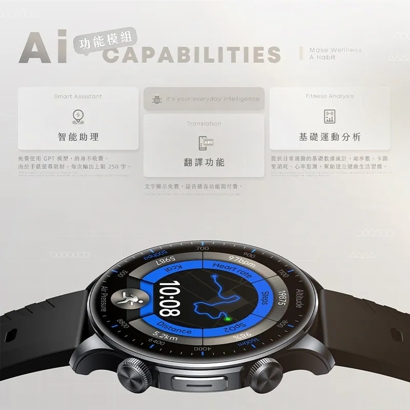 【LARMI 樂米】智能手錶 Ai6(支援 25+ 語言翻譯、五大衛星 GPS)