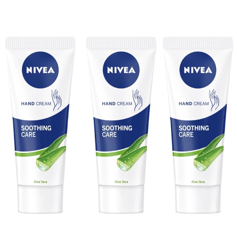 【NIVEA 妮維雅】護手霜75ml 3入組-多款任選(蘆薈修護/保濕修護/極致修護)