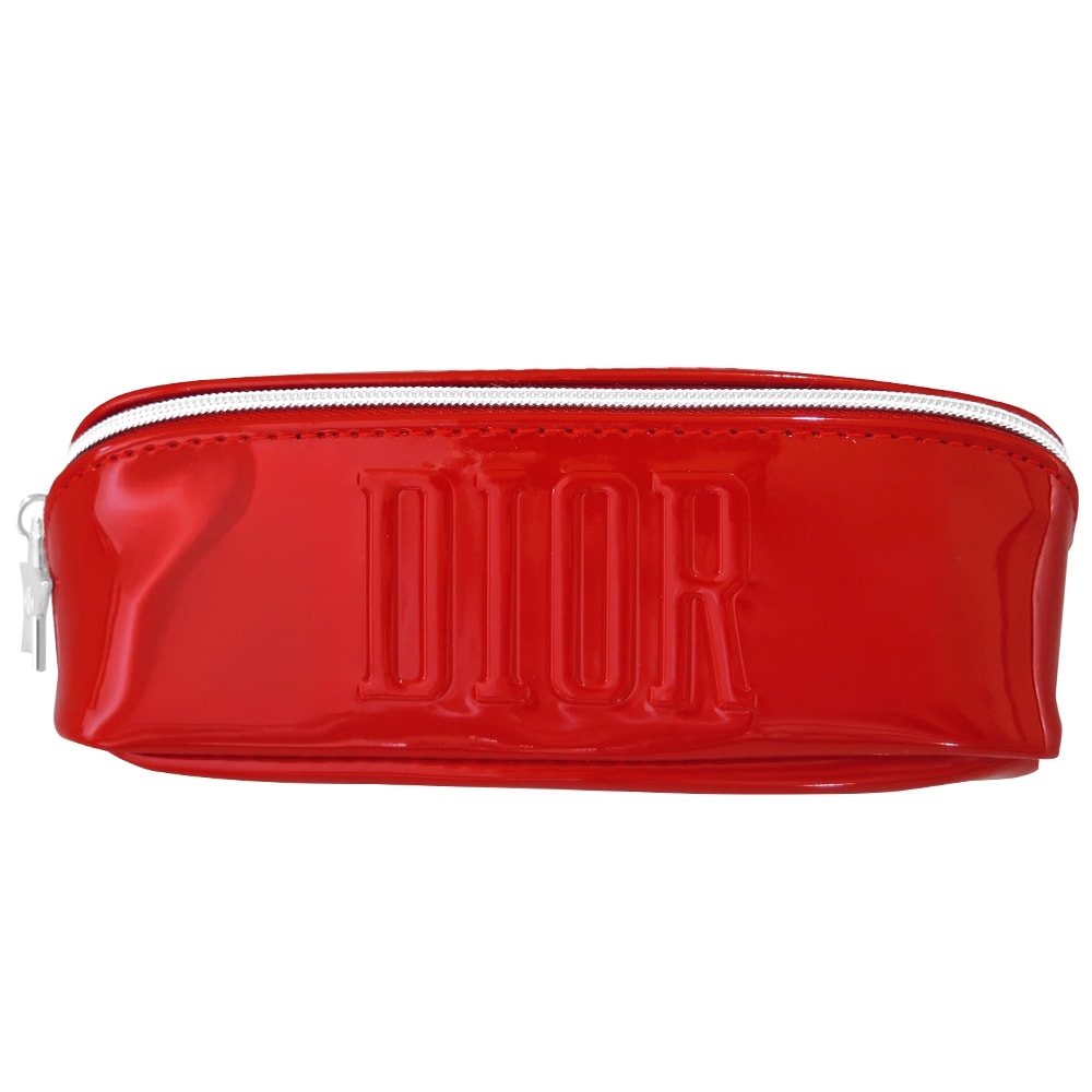 【Dior 迪奧】紅色漆皮化妝包(公司貨)