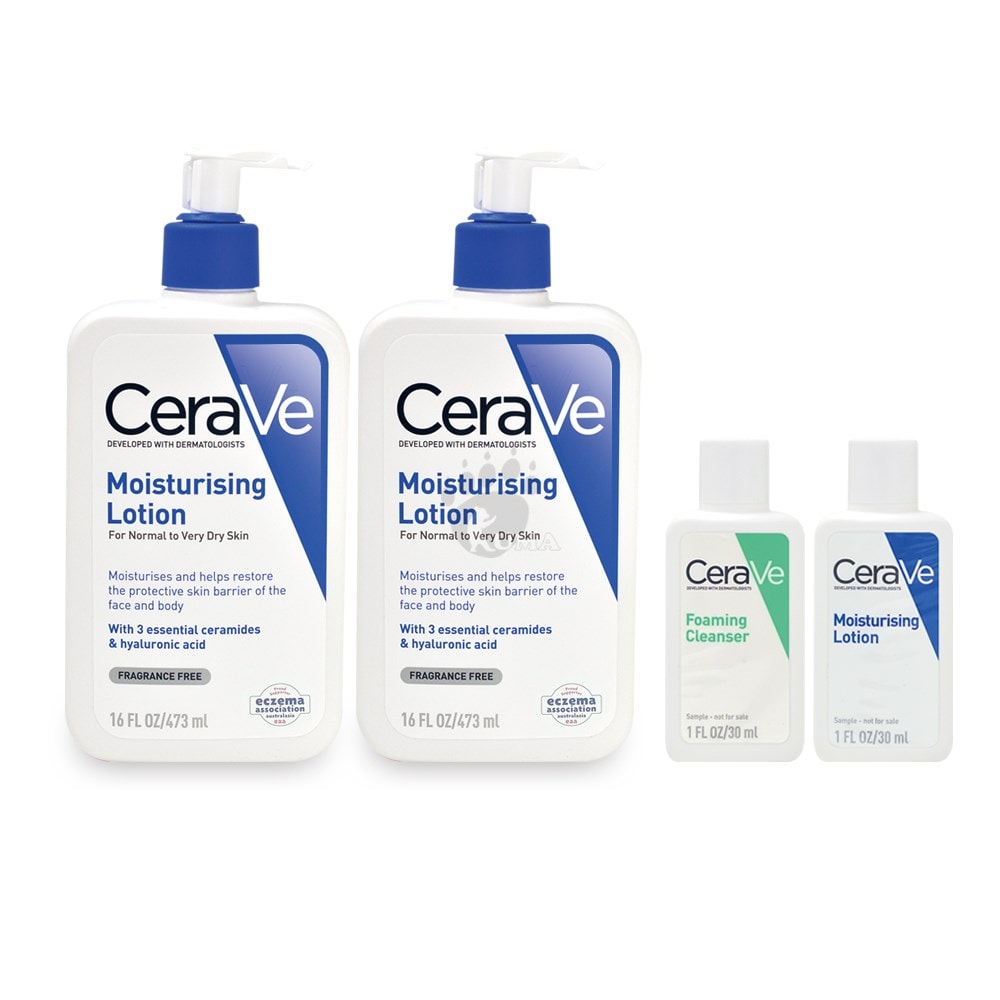 【CeraVe 適樂膚】長效清爽保濕乳473mlX2入(贈長效清爽保濕乳30ml&溫和泡沫潔膚露30ml)