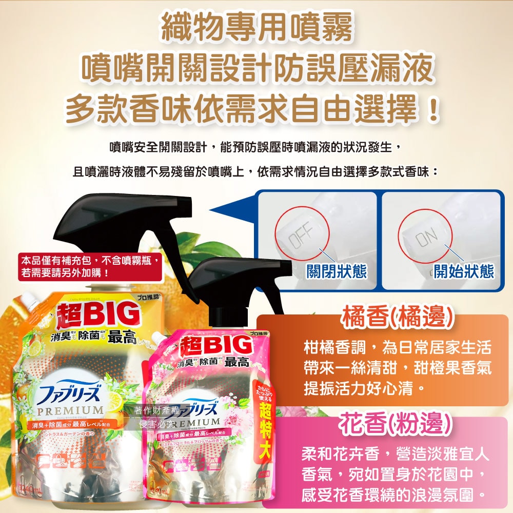 【Febreze 風倍清】高消臭力3D浸透織品除臭噴霧補充包1240ml/袋(超BIG衣物香氛,鞋靴消臭劑,去燒烤食物異味,寢具床墊地毯沙發窗簾適用)