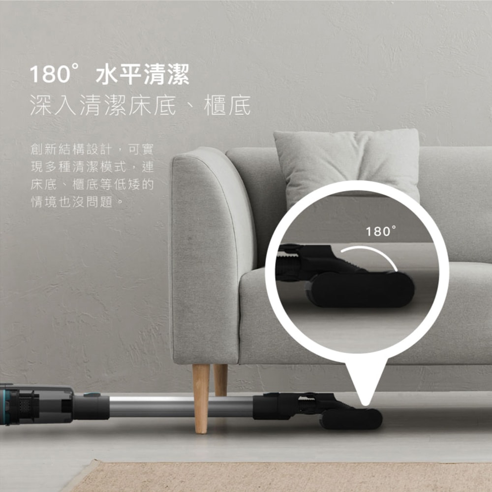 【HERAN 禾聯】360°多指向雙滾刷無線手持吸塵器 (HVC-25SCG3G)