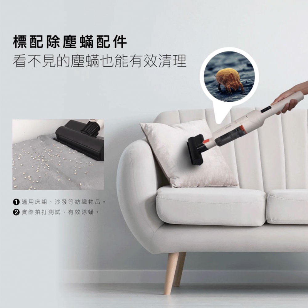 【HERAN 禾聯】360°多指向雙滾刷無線手持吸塵器 (HVC-25SCG3G)