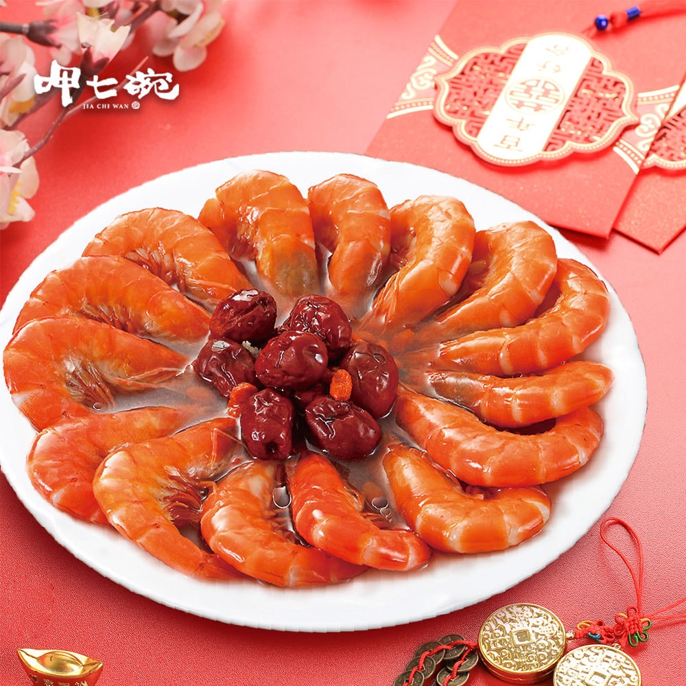 【呷七碗】全福團圓年菜6件組  (上乘佛跳牆,干貝米糕,紅燒蹄膀,花雕醉蝦,雙蔘紅棗燉雞湯,五柳枝鯧魚)