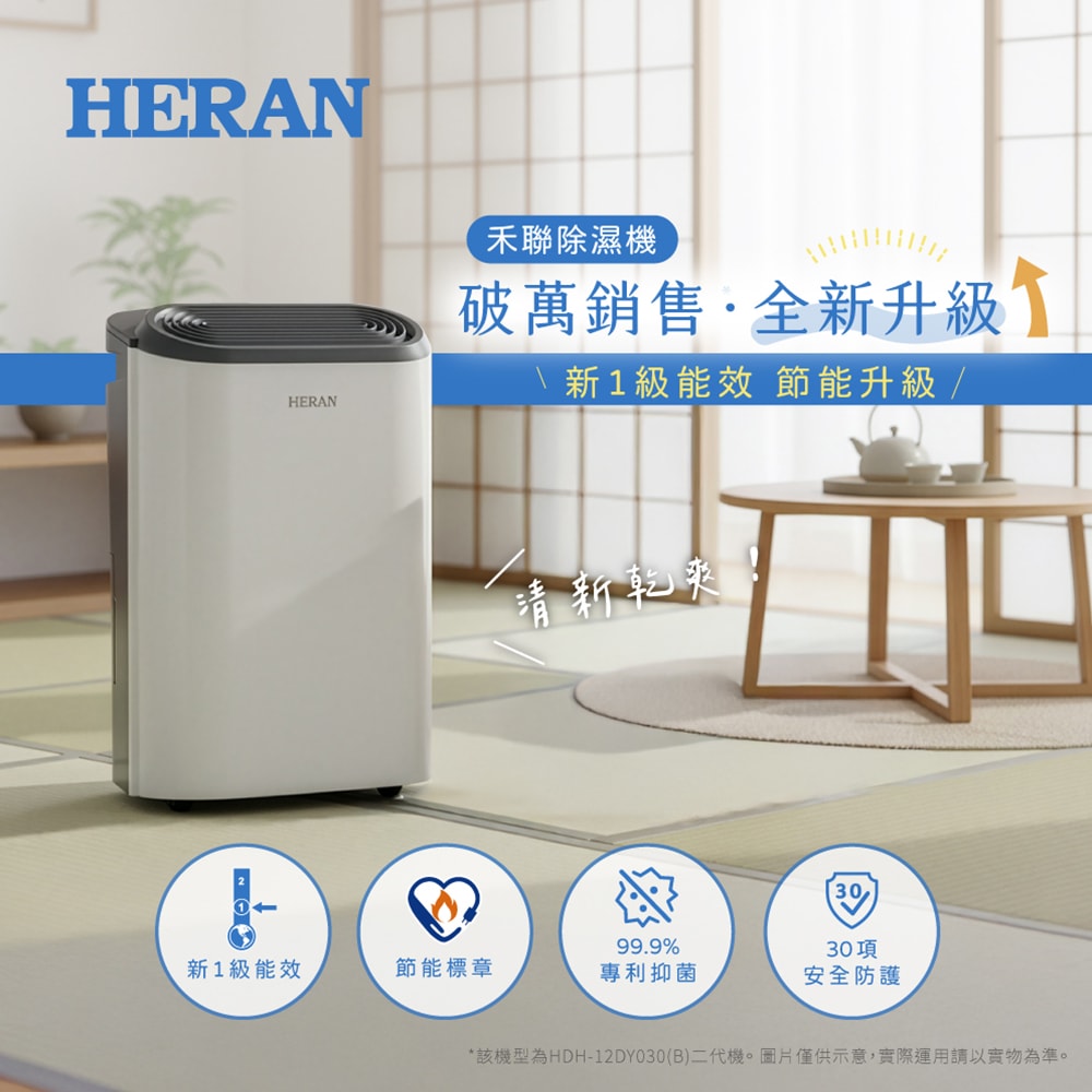 【HERAN 禾聯】新一級能效6公升抑菌除濕機 HDH-12DY030(N)