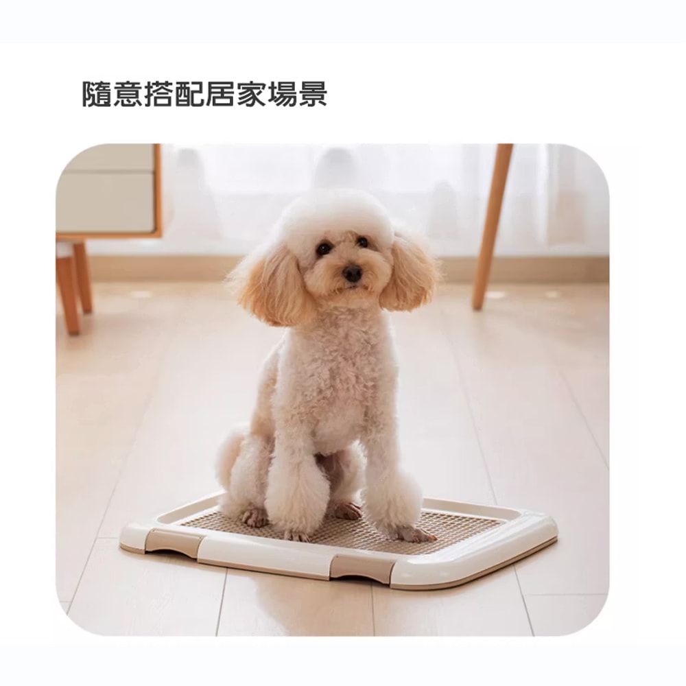 【枸杞家園】超厚款寵物尿布墊 L尺寸4包+IRIS寵物尿盆M號1個 五層超強吸水 寵物尿墊 防抓平面式廁所盆