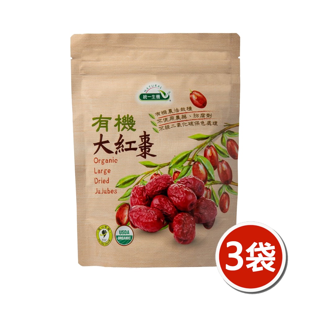 【統一生機】有機大紅棗x3袋(300g/袋)