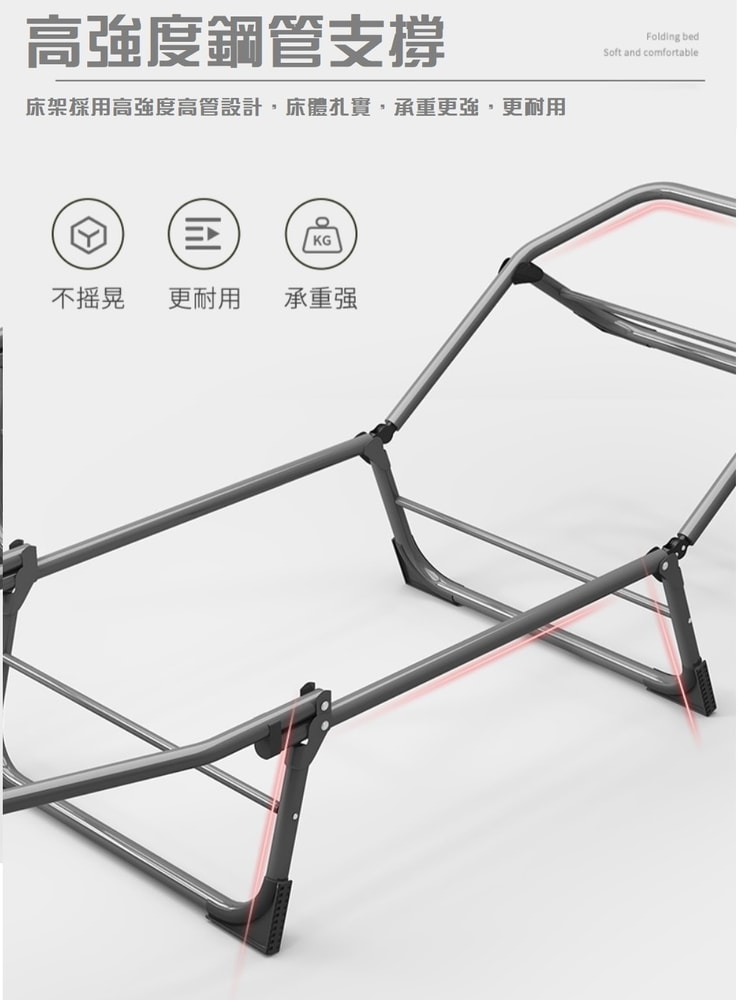 【HTGC】美式折疊床180 免組裝/快速折疊/180度全平躺/鋼管支撐/頭枕填充)摺疊椅/躺椅/折疊床