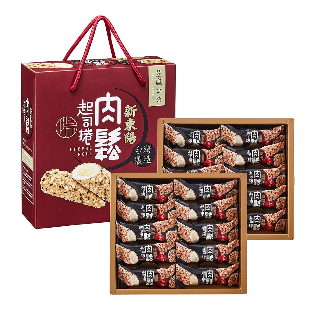 【新東陽】肉鬆起司捲禮盒300g*5盒(口味任選)(芝麻/杏仁)