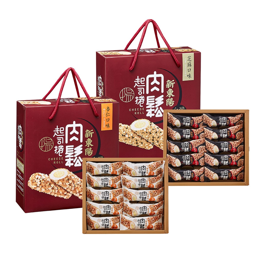 【新東陽】肉鬆起司捲禮盒300g*5盒(口味任選)(芝麻/杏仁)