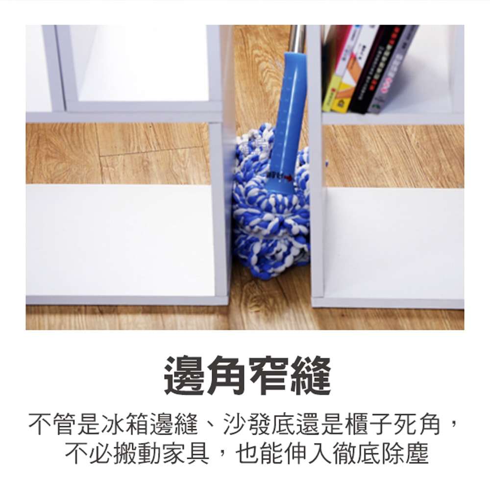 【百鈴】必卡鎖懶人拖把第三代-3桿6布(免沾手/省力/擰水/大布拖/地板清潔/棉條)