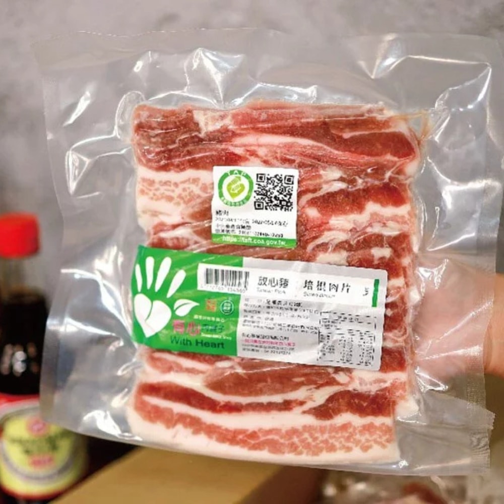 【有心肉舖子】(買3送1,共4包)放心豬-五花肉片(去皮培根) 300g—(效期2026/04/18)