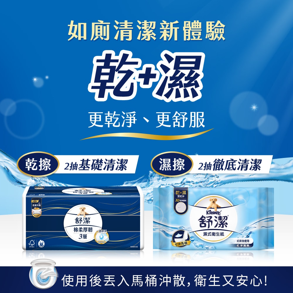 【舒潔】棉柔厚韌抽取衛生紙 90抽x6包x8串/箱