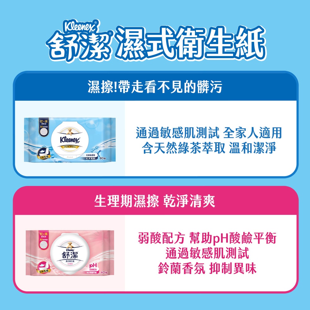 【舒潔】濕式衛生紙80抽x8包x2箱