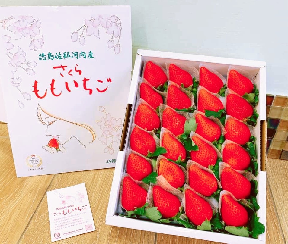 【帕查嬤嬤】🇯🇵日本 德島 頂級《櫻花水蜜桃》ももいちご 草莓🍑🍓｜日本草莓禮盒