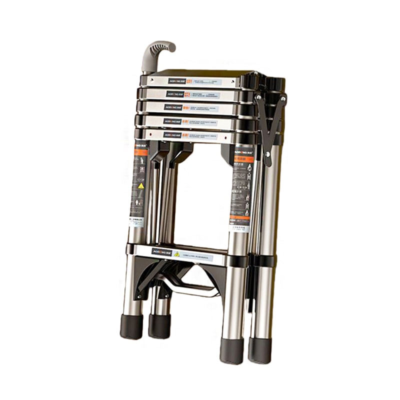 【FIIDO】B01不鏽鋼伸縮梯 人字梯 扶手設計 承重150kg 工作梯 折疊梯 工具梯