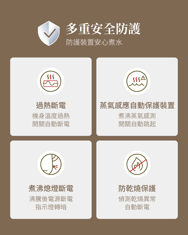 【TATUNG 大同】1.7L雙層防燙電茶壺-奶茶色(TEK-1725GSA) 快煮壺 熱水壺