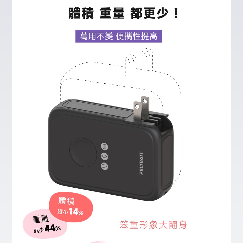 【POLYBATT】台灣製造 X3防爆固態 20W八合一行動電源10000mAh(CCC認證/快充/磁吸)