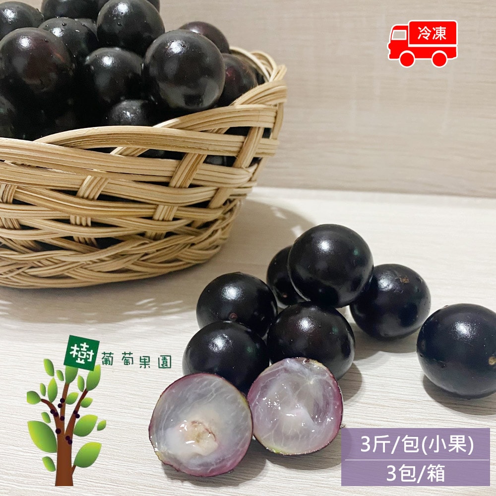 【優質嚴選】【樹葡萄果園】冷凍鮮採樹葡萄9斤x1箱(3斤/包_小果_冷凍宅配_產地直送),下訂後4個工作天內出貨