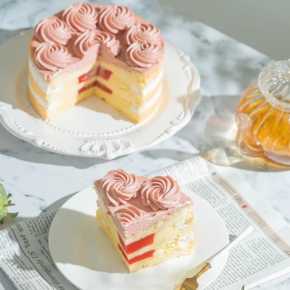 【法布甜】草莓小姐玫瑰花6吋蛋糕(4盒組)