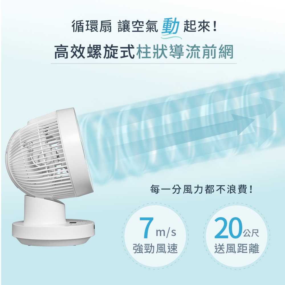 【SAMPO 聲寶】8吋全可拆DC馬達螺旋強風3D循環扇 SK-RD08SDR