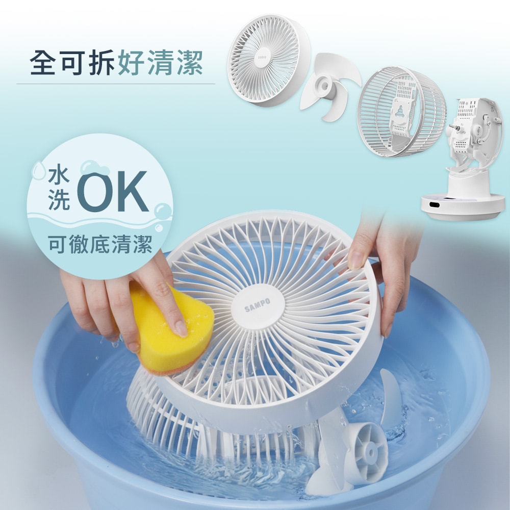 【SAMPO 聲寶】8吋全可拆DC馬達螺旋強風3D循環扇 SK-RD08SDR