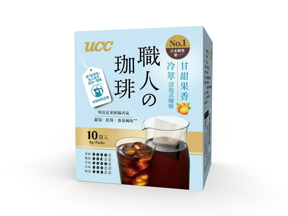 【UCC】職人甘甜果香冷萃浸泡式咖啡(8g x10入)x3盒
