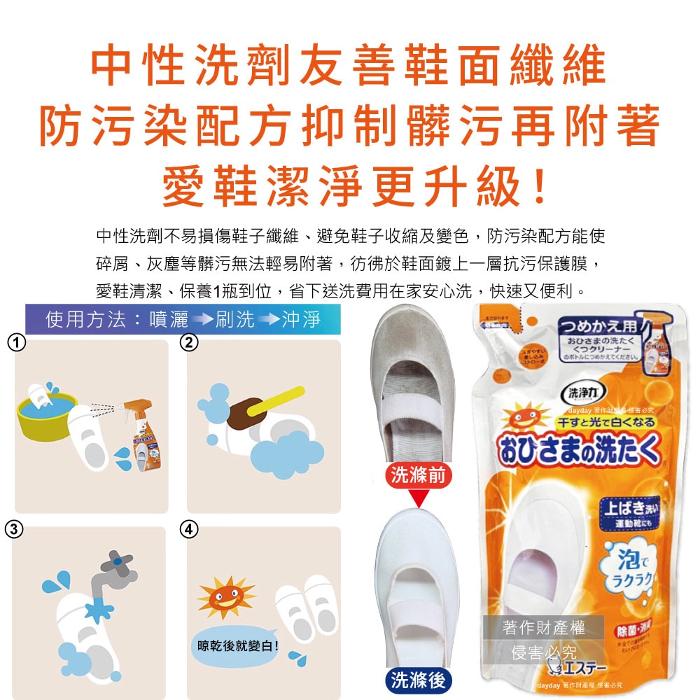 【ST 雞仔牌】鞋靴用亮光漂白去污除臭芳香噴霧清潔劑補充包200ml/袋(帆布運動鞋白球鞋中性除漬,鞋面防垢附著泡泡慕斯,洗淨力蘋果香洗鞋劑)