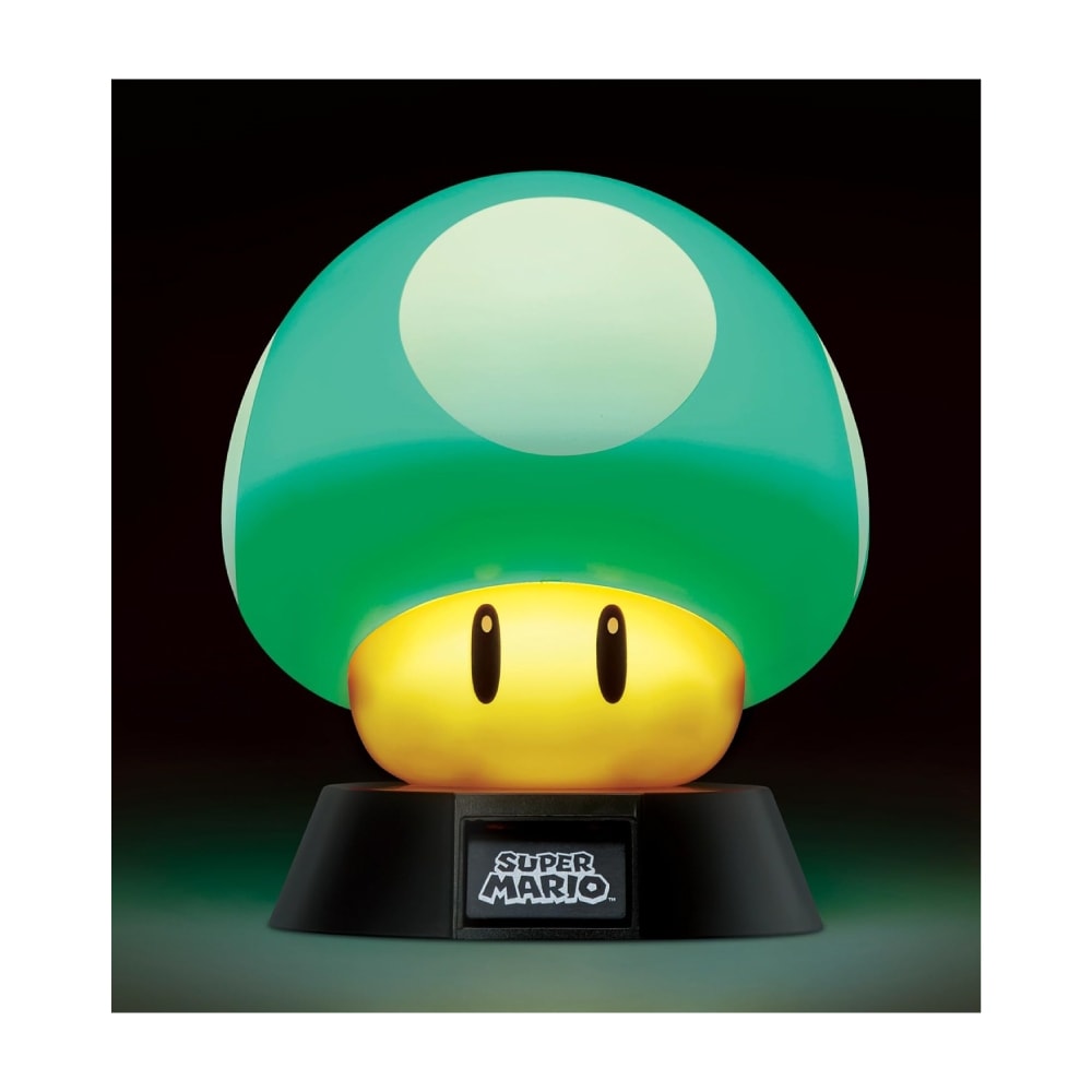 【Nintendo 任天堂】任天堂旗艦店限定 超級瑪利歐 角色燈 1UP蘑菇 (綠色蘑菇)