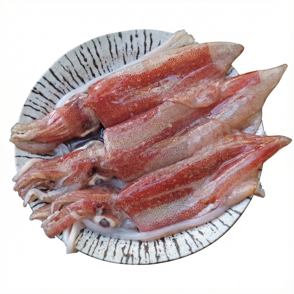 【有心肉舖子】海中紅寶石｜基隆八斗子現撈野生小卷5包組 (300g/包,約6-10隻)｜贈【愛上新鮮】紐西蘭特選小羔羊肉片(200G±10%/包)1包