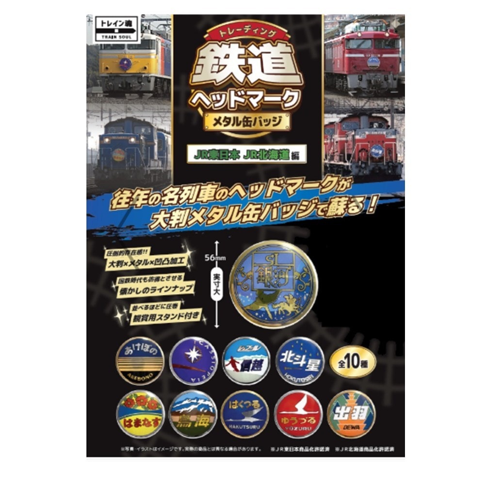 【Nintendo 任天堂】【預購4月底】 鐵道之魂 經典列車 「車頭銘版」 立體金屬徽章 整盒 全10種