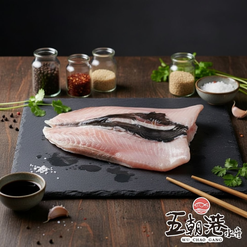 【五朝港水產】屏東鮮凍金目鱸魚菲力  (200-300克/片)  3片+台南現殺無刺虱目魚肚(160g~180g/片) 5片