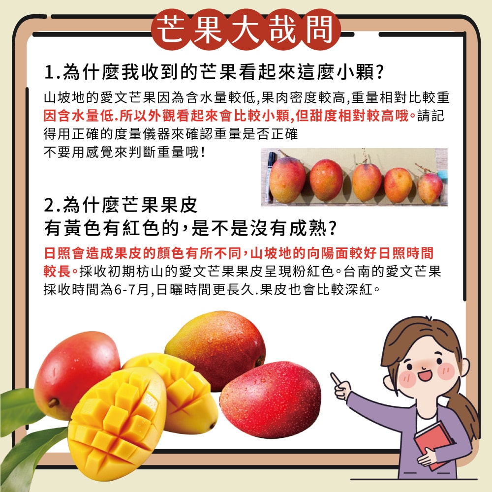 【初品果】(水果)屏東枋山愛文芒果3公斤9-12顆x1盒