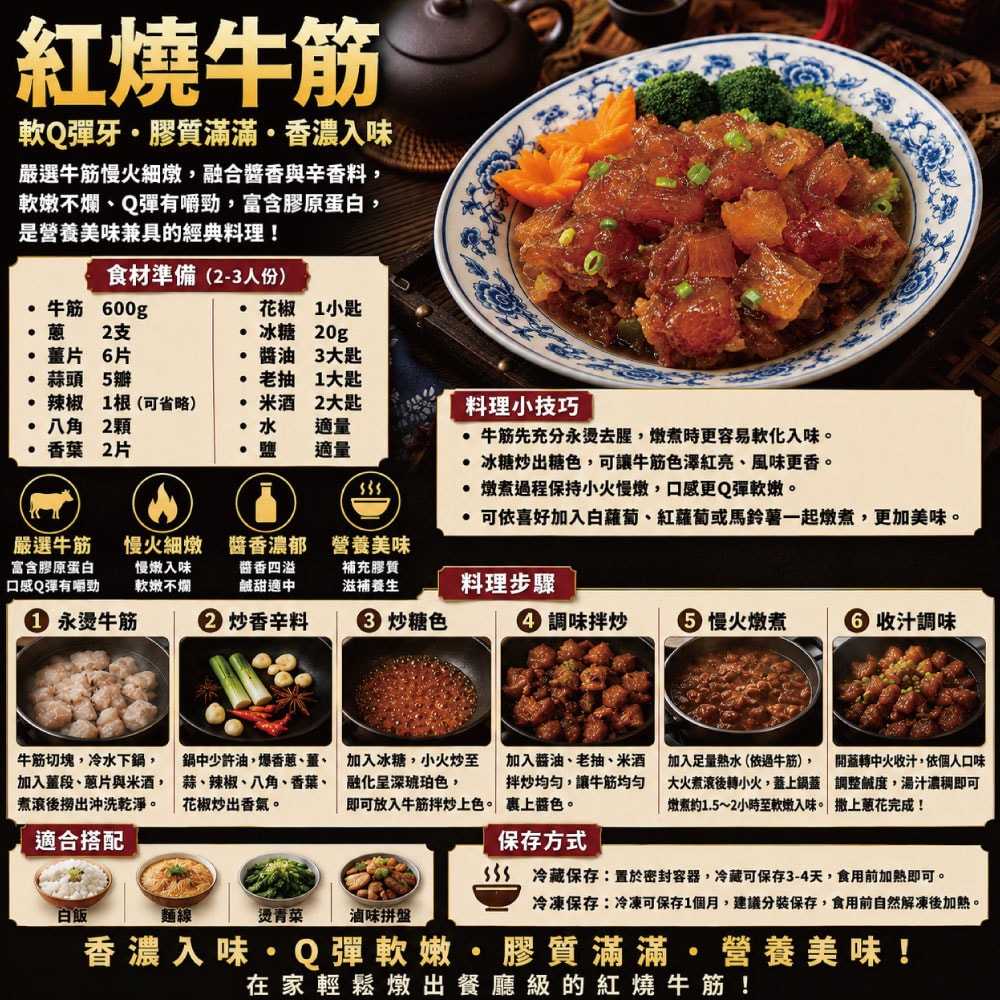 【約克街肉鋪】好方便澳洲頂級牛筋切段2包(500g±10%/包)