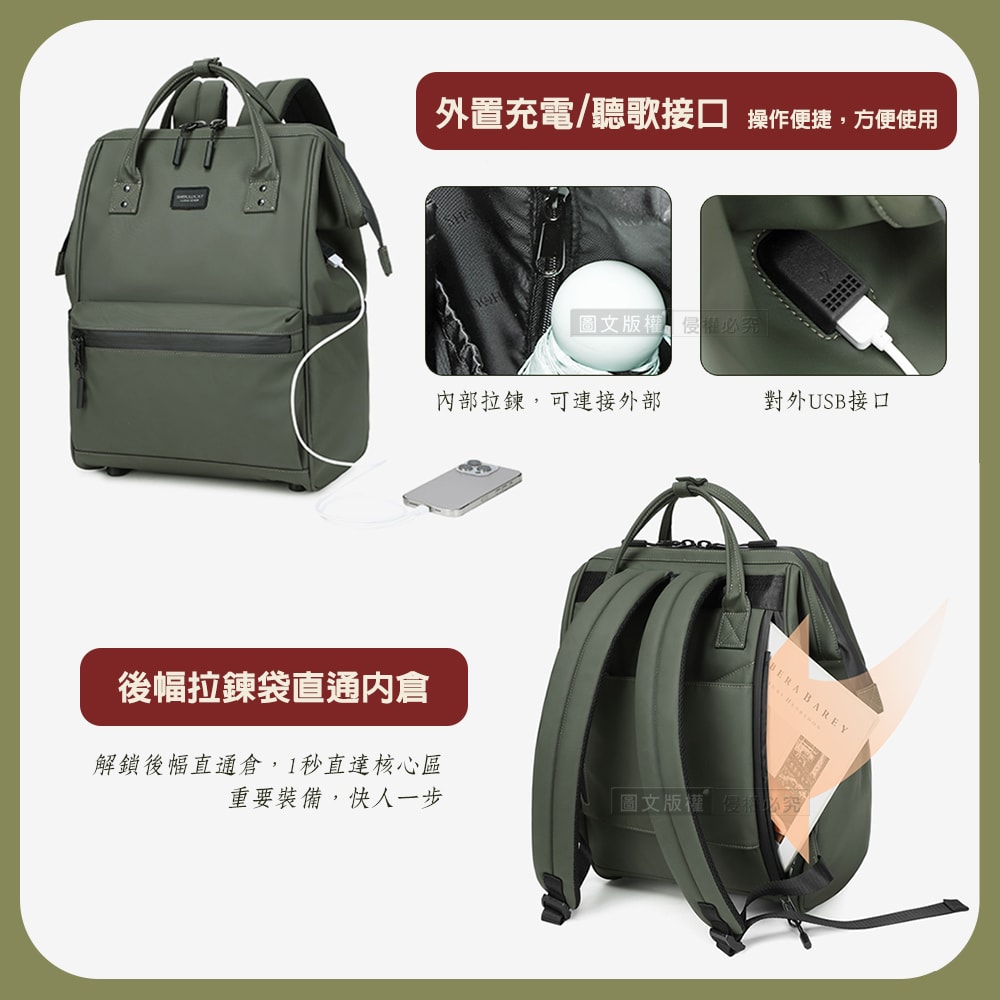 【J.S.優品】All in One 一咖萬用 親子登機後背包 15.6吋電腦包 硬框寬口大容量 - 鮮拾